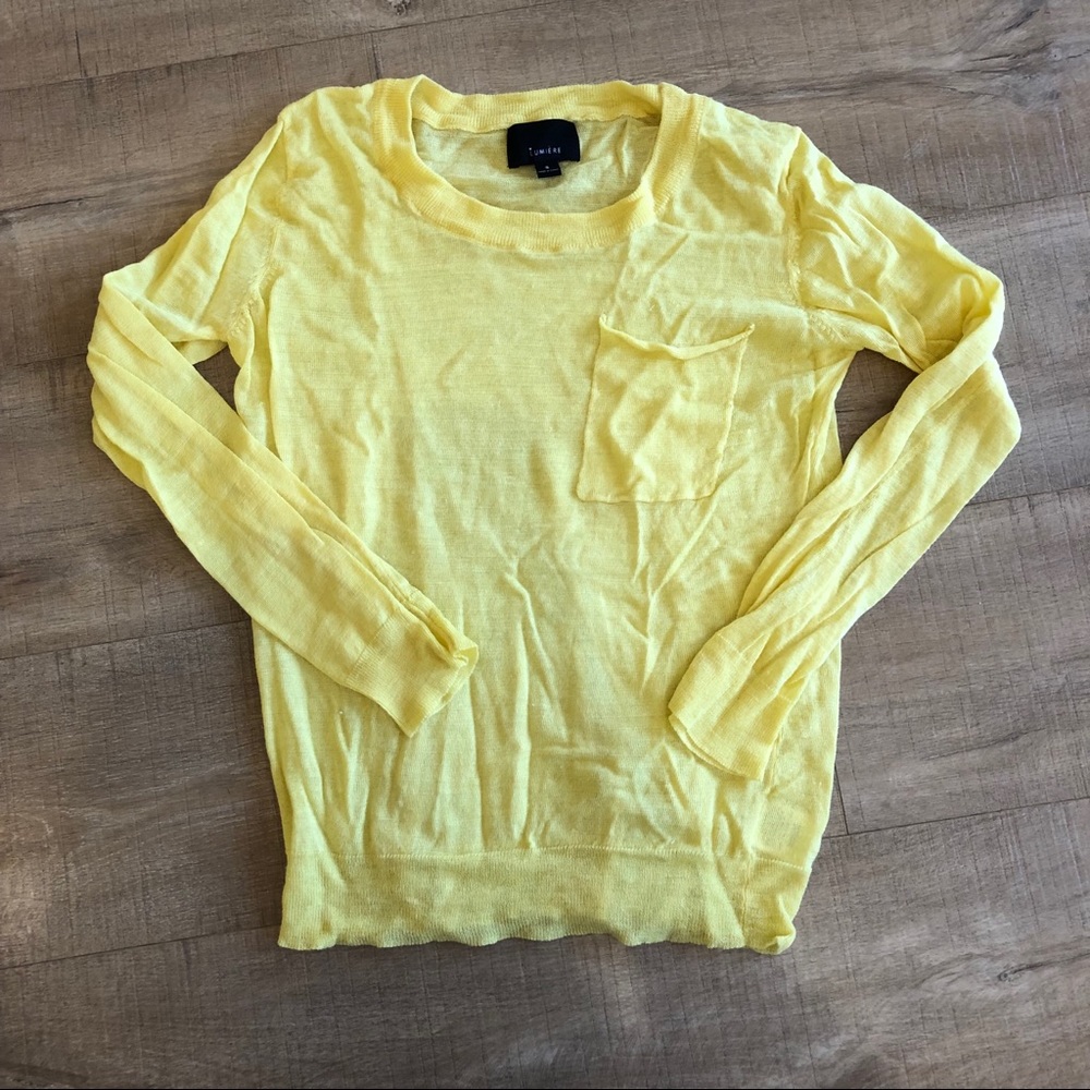 Lumiere  yellow sweater. Size S. Rayon blend.